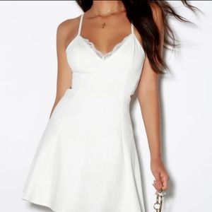 Perfect Evening Ivory Lace Skater Dress